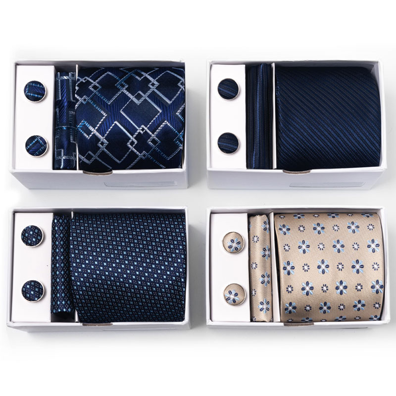 Neck Tie Set Box - Nova flor masculina bolinhas multi-cor ponto