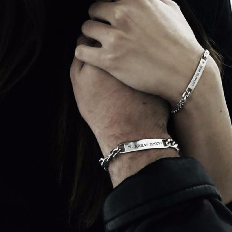 Men Accessories All - Aço inoxidável Chapa Id Tag Bar