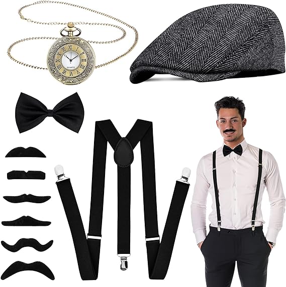 Gangster e Gatsby fantasia cos - Men'S Accessories In The 1920S avaliação e preço