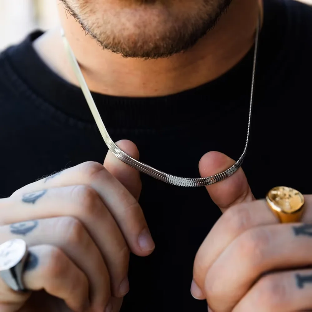 Colar de corrente de cobra de  - Men Accessories Neck Chain avaliação e preço