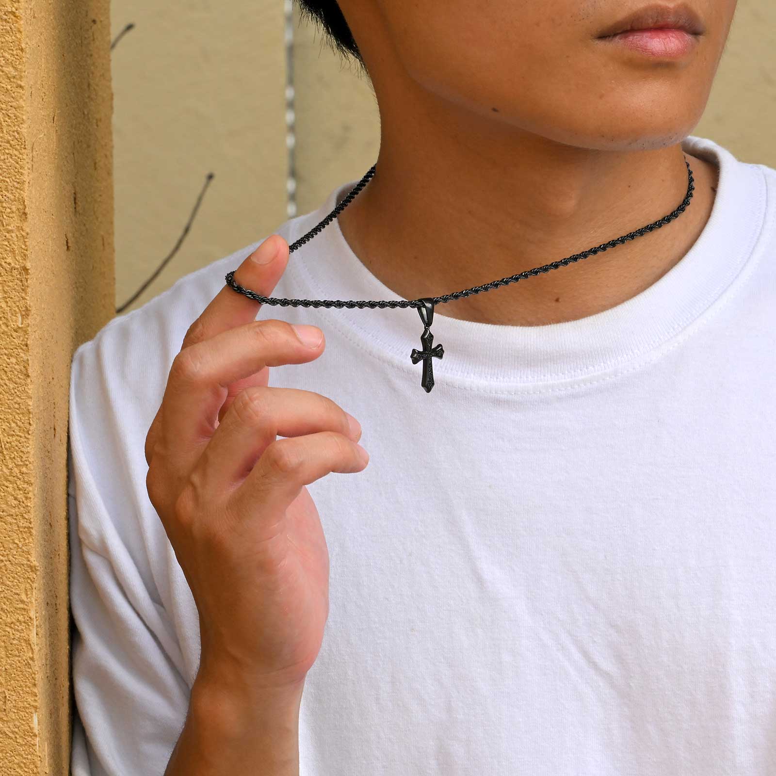 Vnox colar de cruz masculino,  - Men Accessories Neck Chain avaliação e preço
